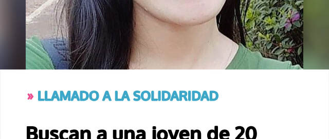 Buscan a una joven de 20 años desaparecida en Puerto Esperanza