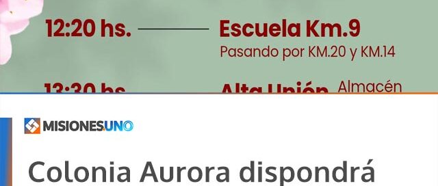 Colonia Aurora dispondrá transporte municipal para el evento por el Día de la Mujer